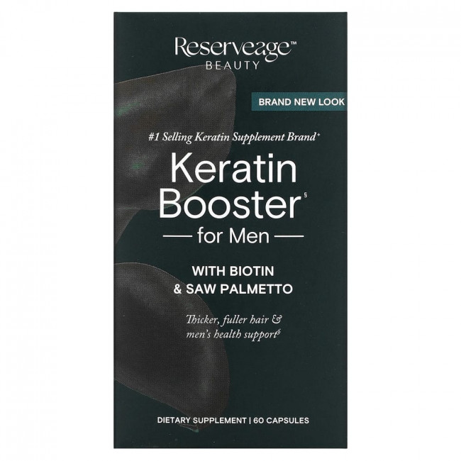 ReserveAge Nutrition, Кератиновое усиление для волос для мужчин, 60 капсул ReserveAge Nutrition, Кератиновое усиление для волос для мужчин, 60 капсул