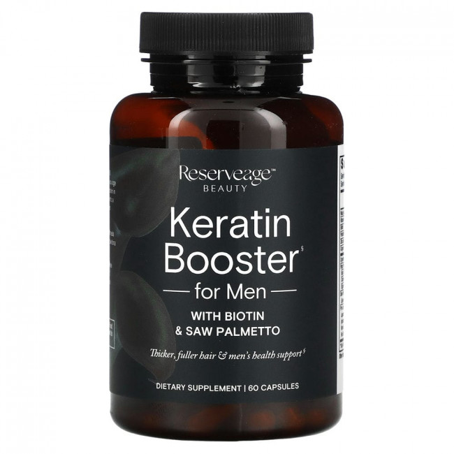 ReserveAge Nutrition, Кератиновое усиление для волос для мужчин, 60 капсул ReserveAge Nutrition, Кератиновое усиление для волос для мужчин, 60 капсул