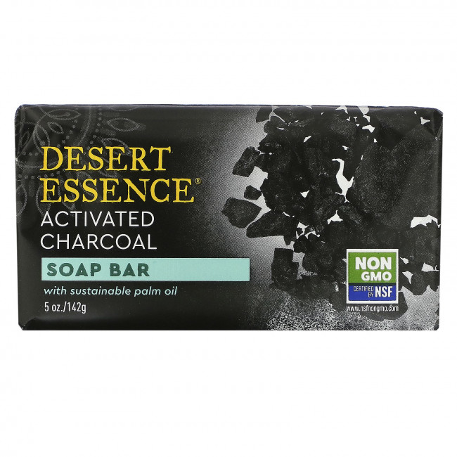 Desert Essence, Soap Bar, активированный уголь, 142 г (5 унций) Desert Essence, Soap Bar, активированный уголь, 142 г (5 унций)