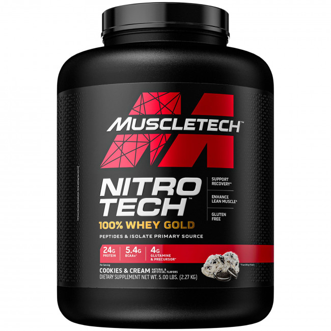 Muscletech, Nitro Tech, 100% Whey Gold, сывороточный протеин, печенье с кремом, 2,27 кг (5 фунтов) Muscletech, Nitro Tech, 100% Whey Gold, сывороточный протеин, печенье с кремом, 2,27 кг (5 фунтов)