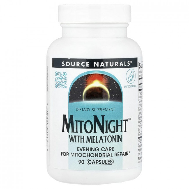 Source Naturals, MitoNight™ с мелатонином, 90 капсул