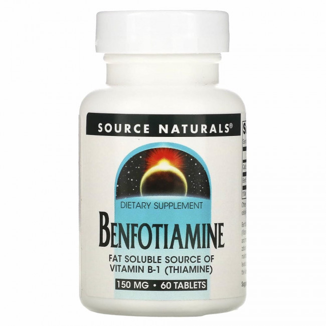 Source Naturals, Бенфотиамин, 150 мг, 60 таблеток Source Naturals, Бенфотиамин, 150 мг, 60 таблеток