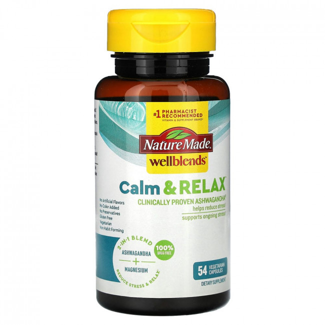 Nature Made, Wellblends, Calm & Relax , 54 Vegetarian Capsules