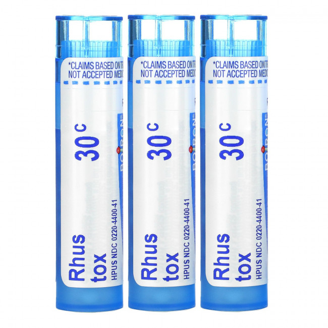 Boiron, Rhus Tox, обезболивающее, гранулы Meltaway, 30C, 3 тюбика, 80 гранул в каждой Boiron, Rhus Tox, обезболивающее, гранулы Meltaway, 30C, 3 тюбика, 80 гранул в каждой