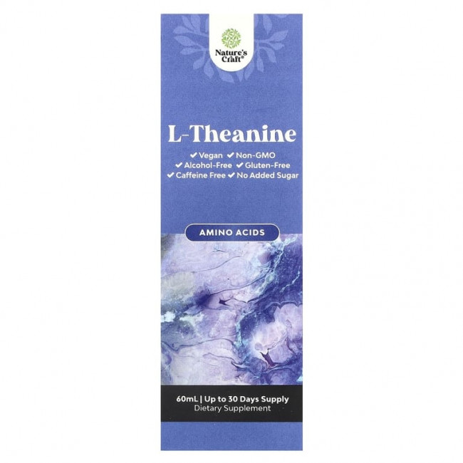 Nature's Craft, L-теанин, без спирта, 60 мл