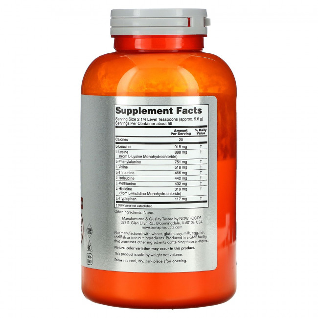 NOW Foods, Sports, Amino-9 Essentials Powder, 330 г (11,64 унции) NOW Foods, Sports, Amino-9 Essentials Powder, 330 г (11,64 унции)