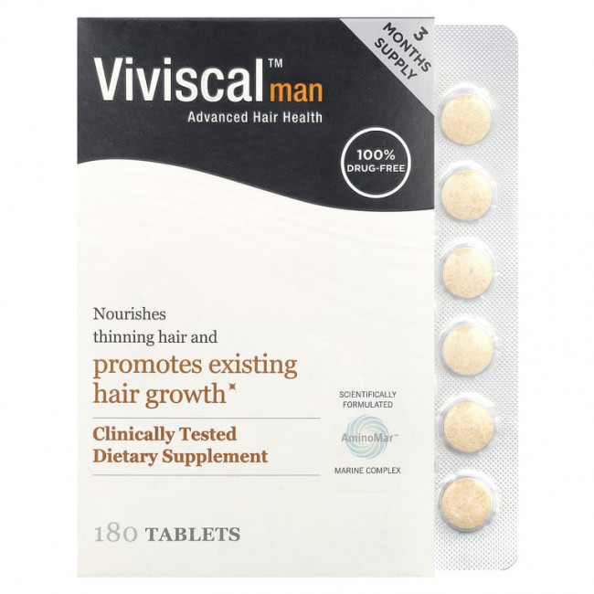 Viviscal, Для мужчин, улучшенное здоровье волос, 180 таблеток Viviscal, Для мужчин, улучшенное здоровье волос, 180 таблеток