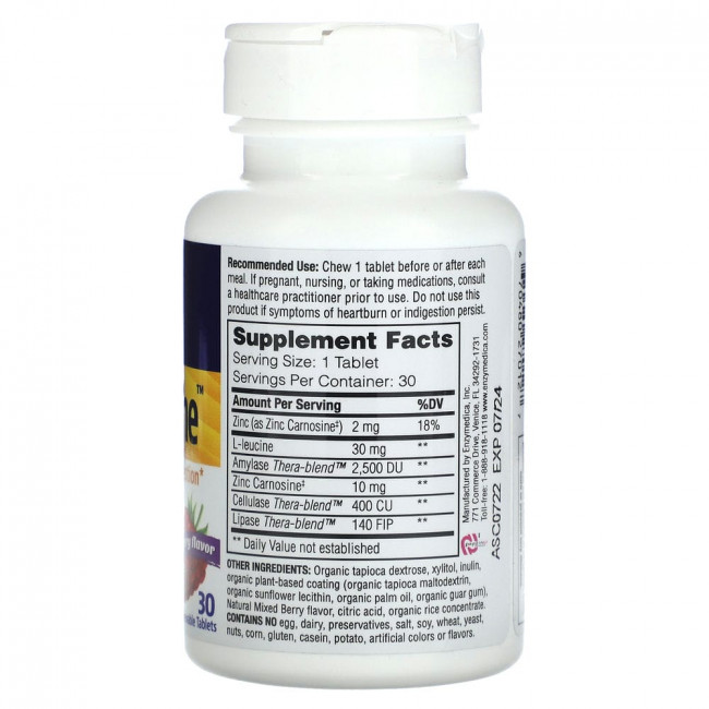 Enzymedica, Chewable Acid Soothe, ягодное средство, 30 жевательных таблеток Enzymedica, Chewable Acid Soothe, ягодное средство, 30 жевательных таблеток